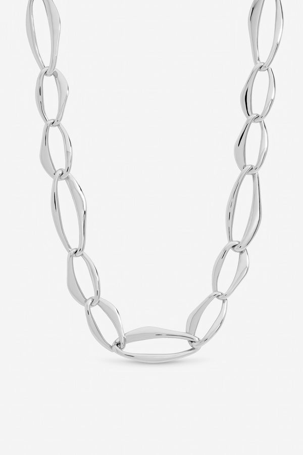 Mood Silver Plated Large Link Chain Necklace