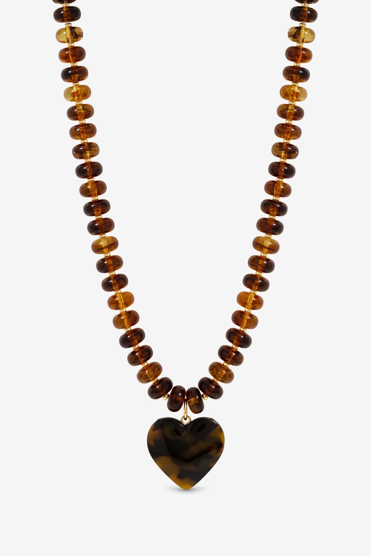 Mood Gold Plated Beaded Heart Necklace