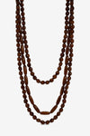 MOOD BROWN BEADED MULTIROW NECKLACE