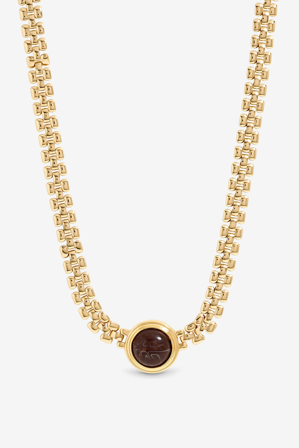 MOOD GOLD PLATE RESIN AND CHAIN NECKLACE