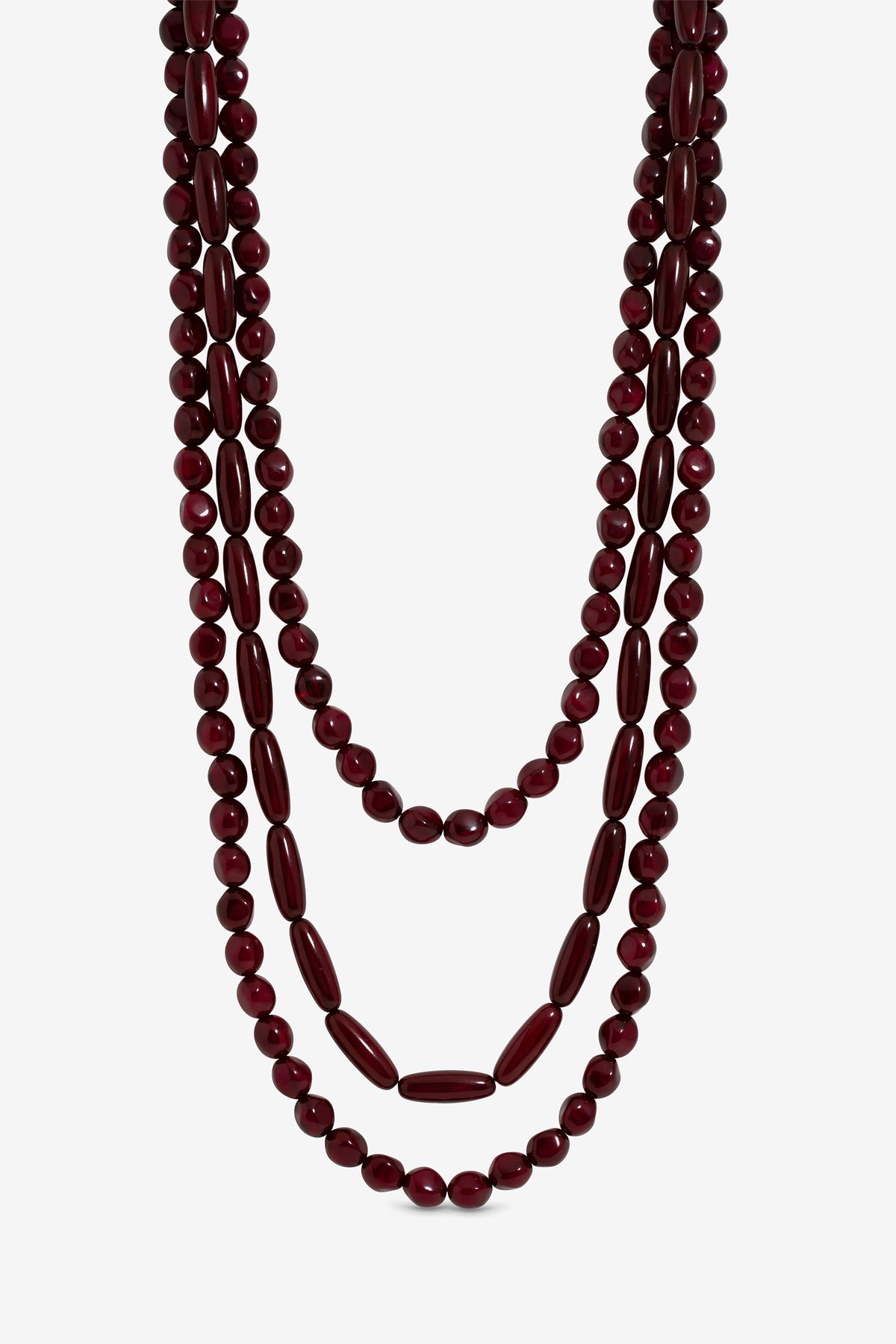MOOD RED BEADED MULTIROW NECKLACE