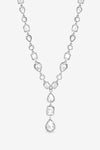 MOOD SILVER PLATE AND CRYSTAL MULTISTONE Y DROP NECKLACE