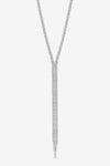 MOOD SILVER CRYSTAL LARIAT NECKLACE