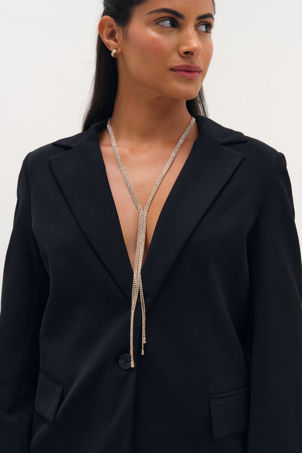 MOOD GOLD CRYSTAL LARIAT NECKLACE