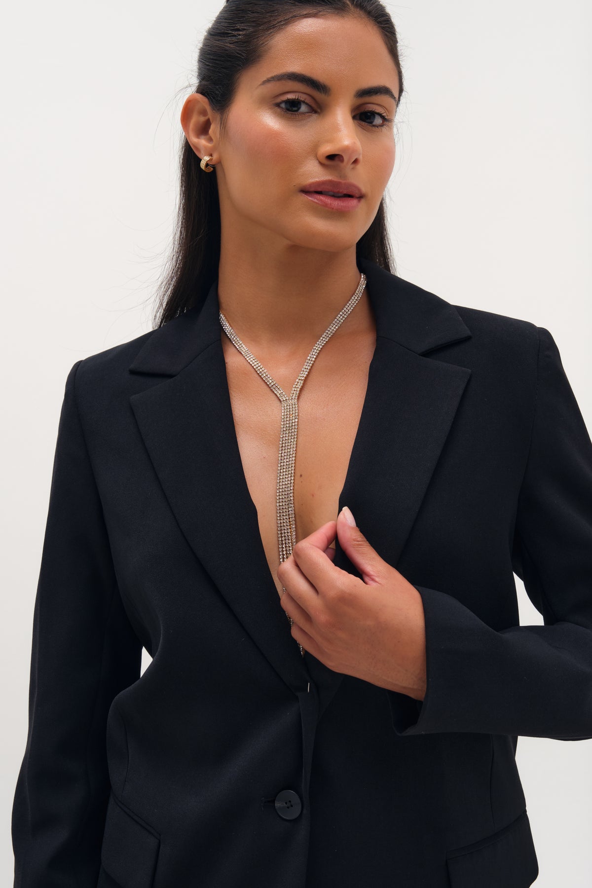 MOOD GOLD CRYSTAL LARIAT NECKLACE