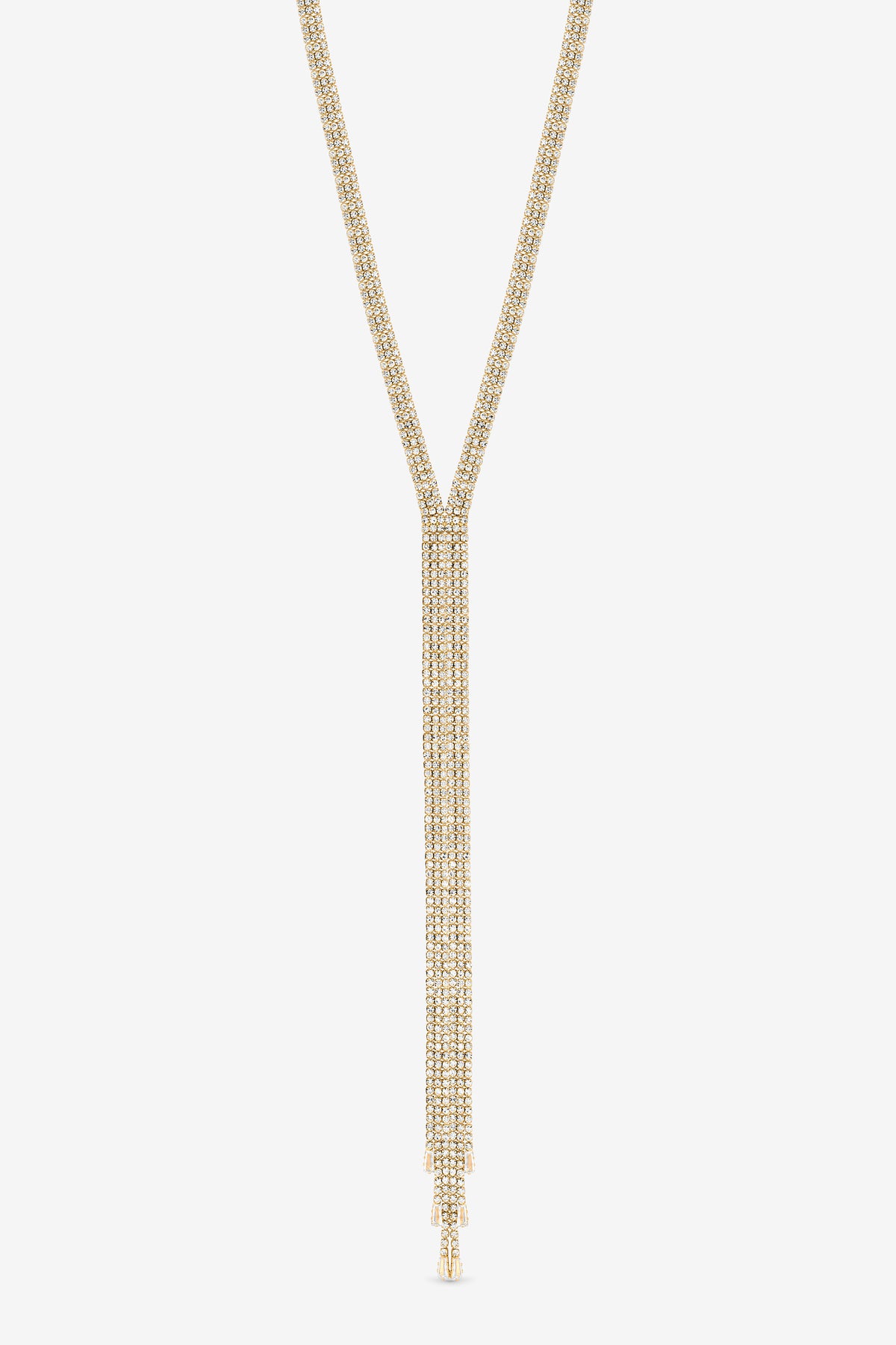 MOOD GOLD CRYSTAL LARIAT NECKLACE