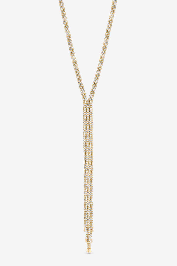 MOOD GOLD CRYSTAL LARIAT NECKLACE