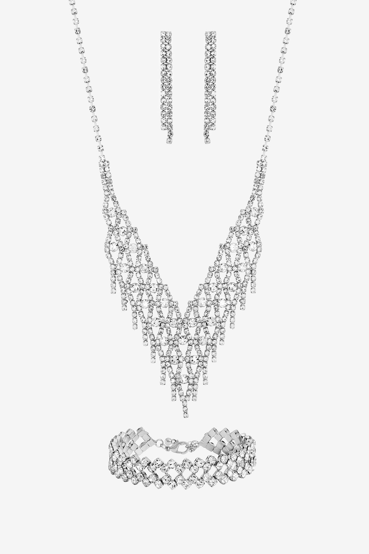 Mood Silver Crystal Three Piece Diamante Set