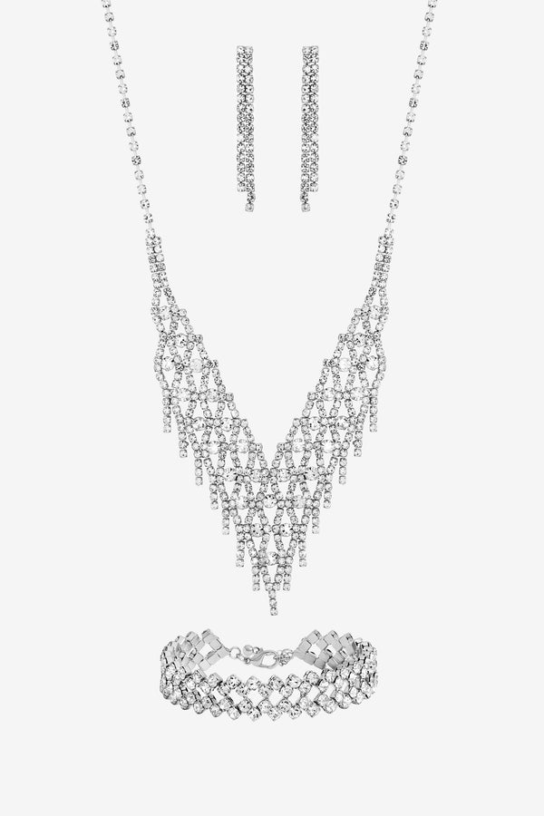 Mood Silver Crystal Three Piece Diamante Set