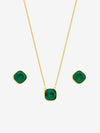 Mood Gold Plated And Emerald Two Piece Set