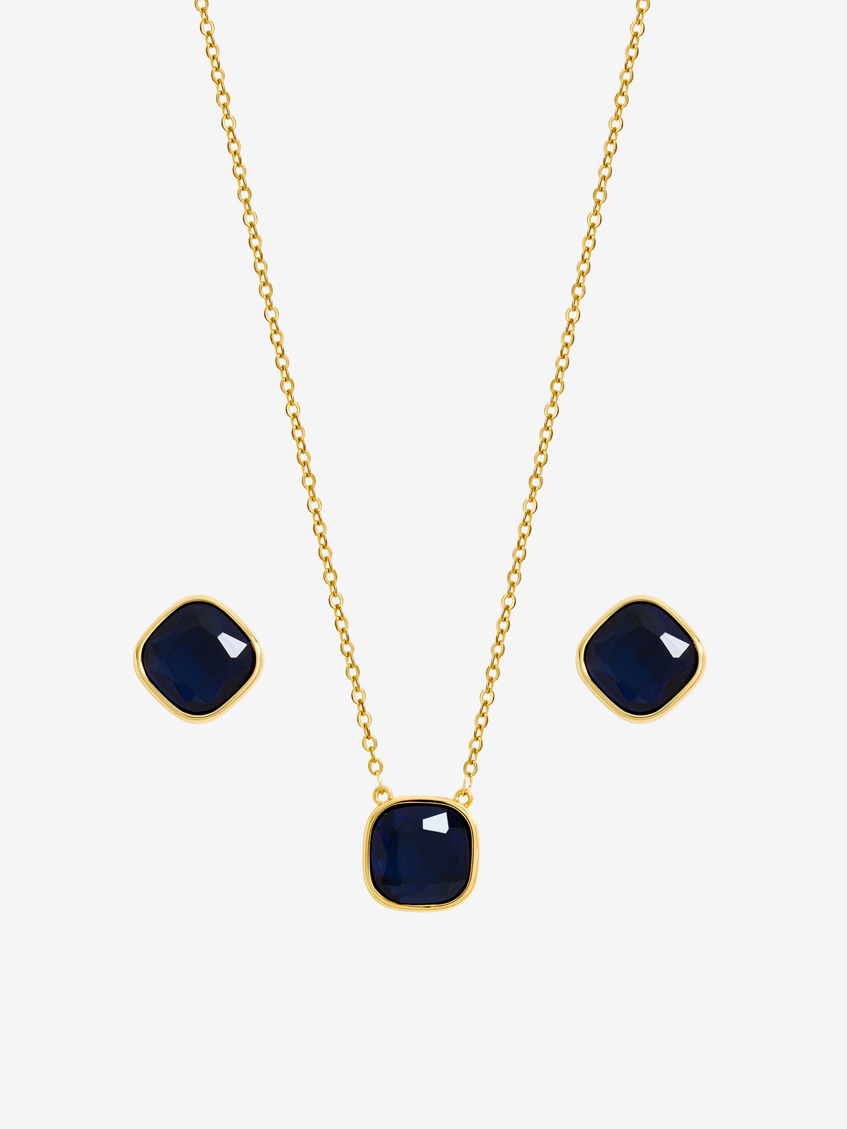 Mood Gold Plated And Sapphire Two Piece Set