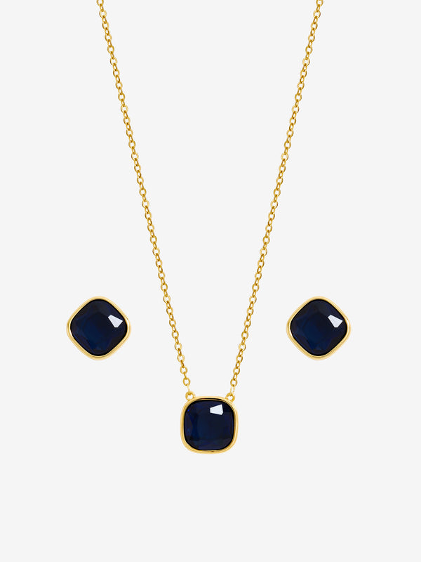 Mood Gold Plated And Sapphire Two Piece Set