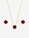 Mood Gold Plated And Ruby Two Piece Set