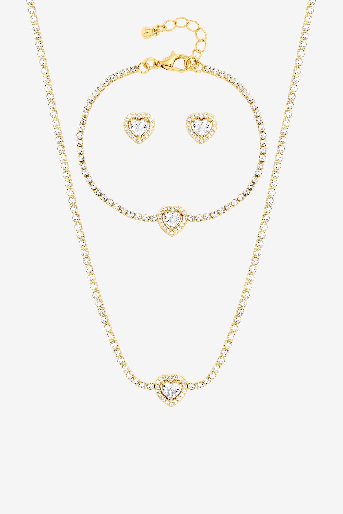 Mood Gold Plated and Crystal Heart Set