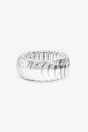 MOOD SILVER PLATE AND POLISHED STATEMENT STRETCH BRACELET