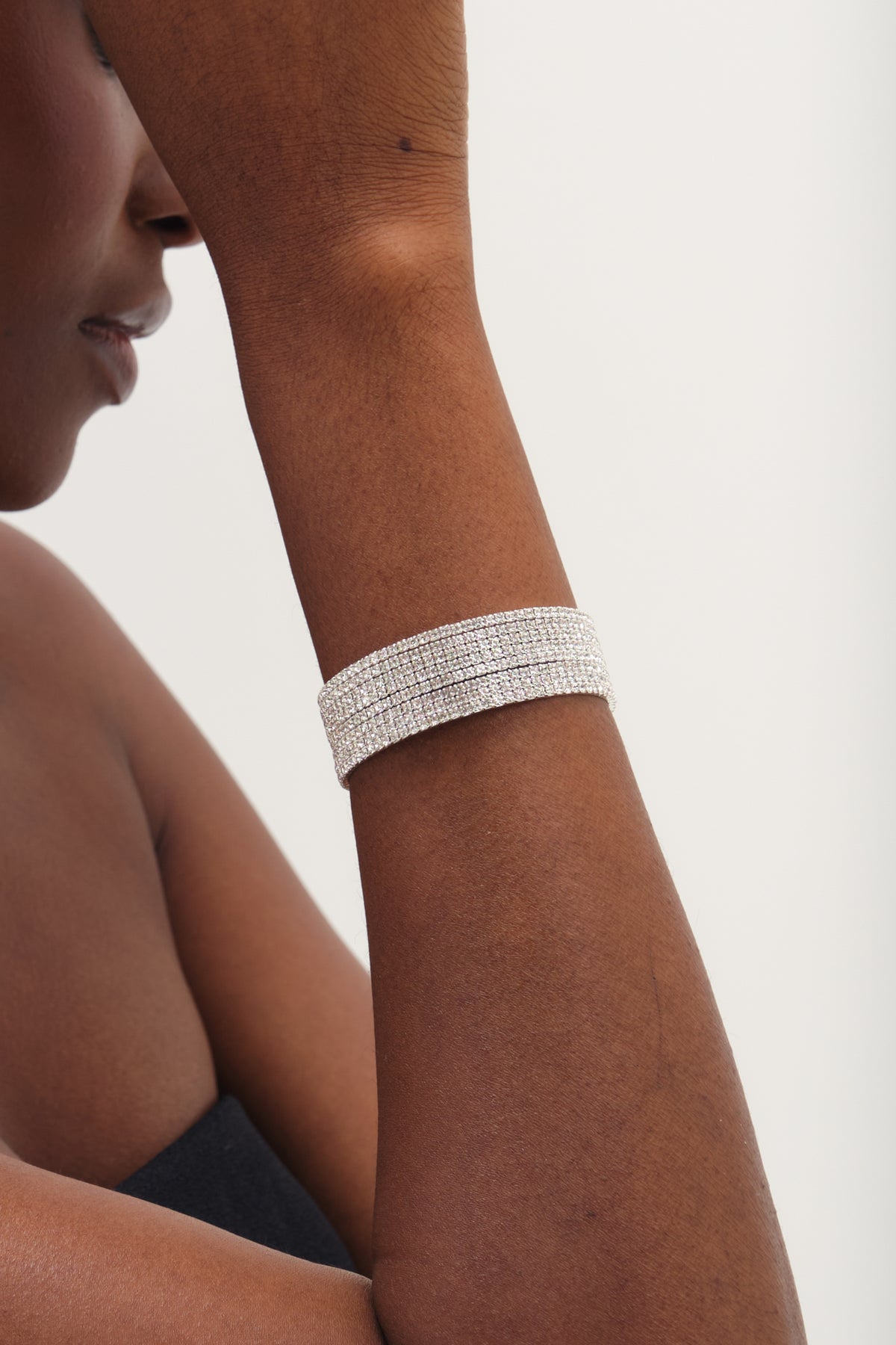MOOD SILVER CRYSTAL CUFF BRACELET