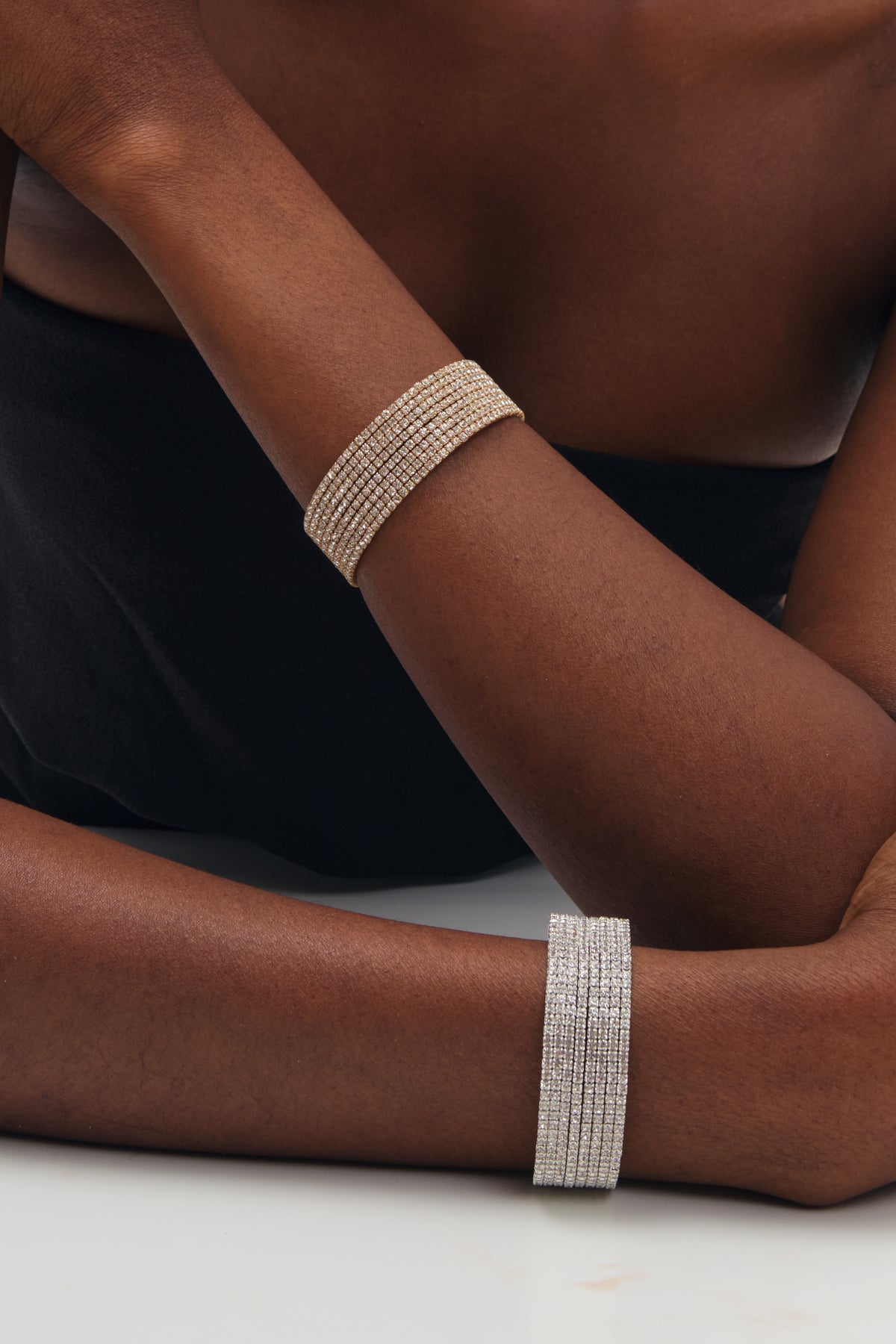 Mood Gold Crystal Cuff Bracelet