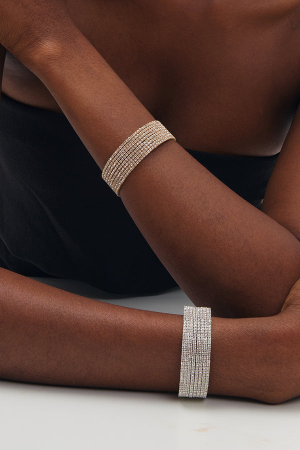 Mood Gold Crystal Cuff Bracelet