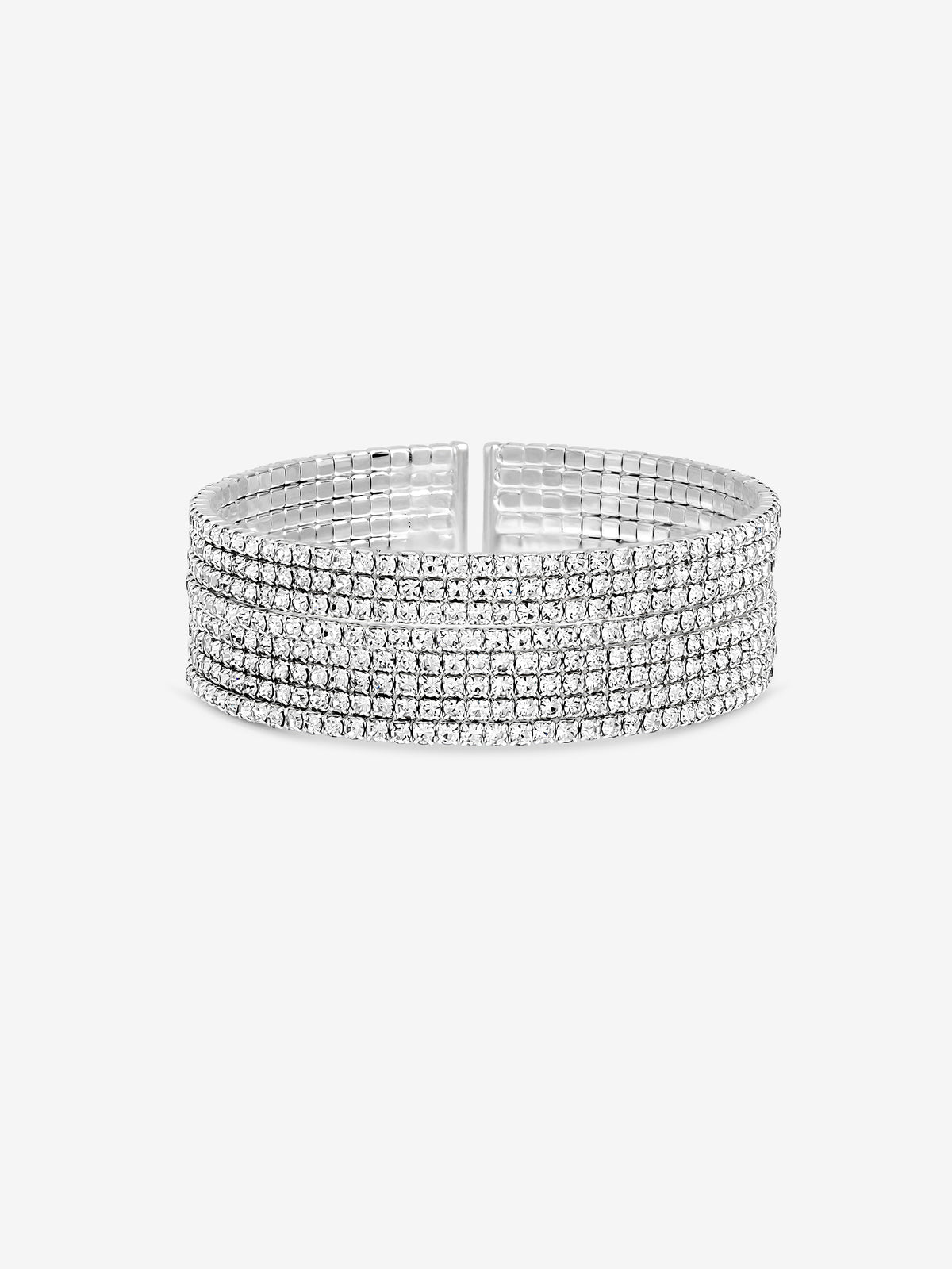 Mood Silver Crystal Cuff Bracelet