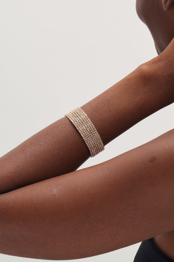 Mood Gold Crystal Cuff Bracelet