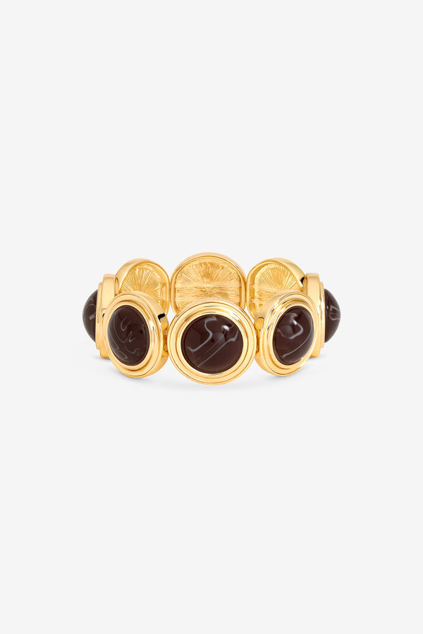 MOOD GOLD PLATE RESIN STRETCH BRACELET