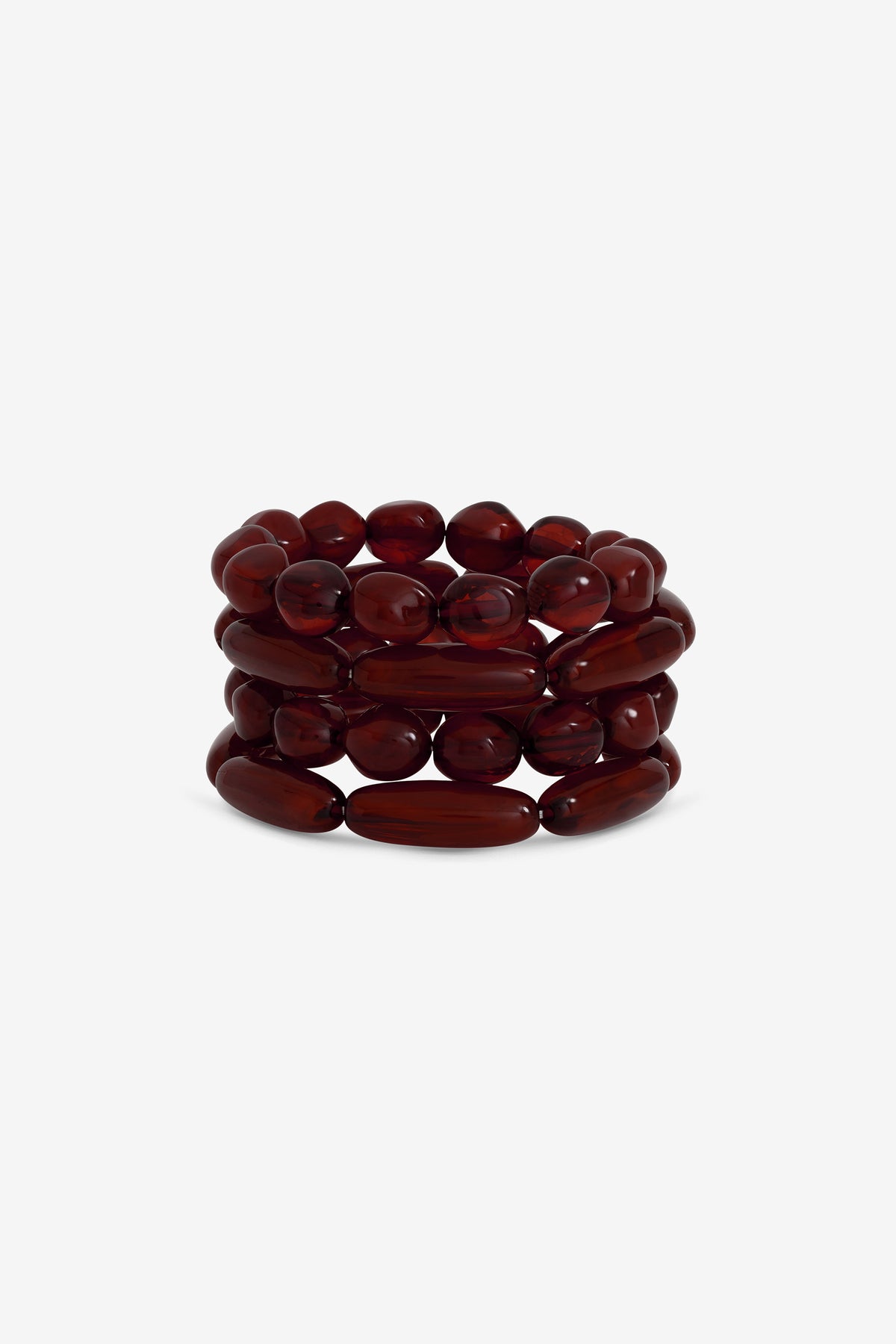 MOOD RED BEADED MULTIROW STRETCH BRACELET PACK