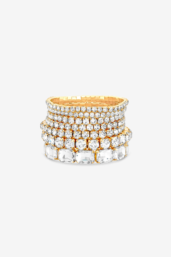 MOOD GOLD CRYSTAL  STATEMENT MULTI PACK BRACELET
