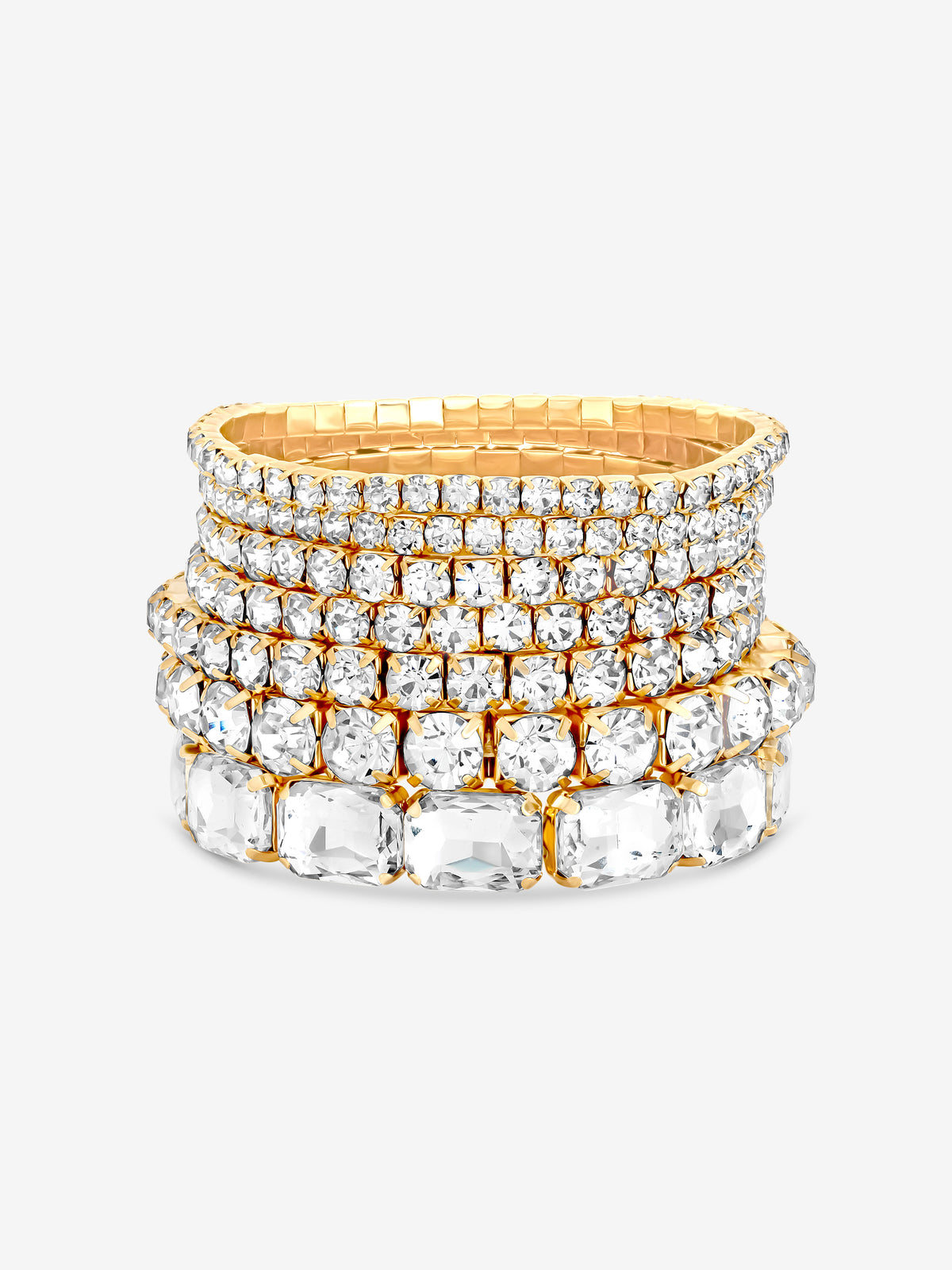 Mood Gold Crystal Statement Multi Pack Bracelet