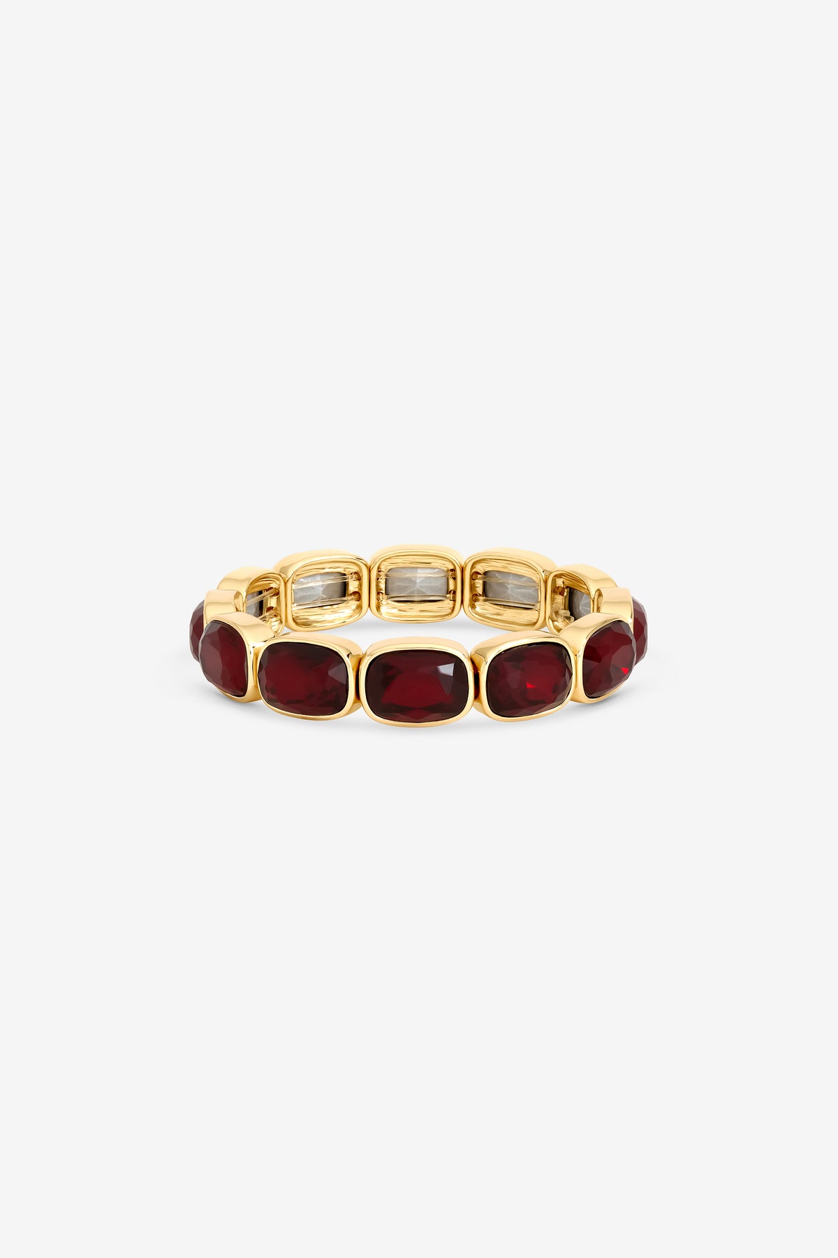 MOOD GOLD PLATE AND RED STRETCH BRACELET