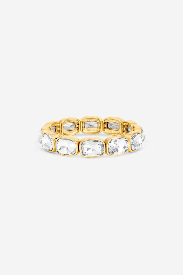 MOOD GOLD PLATE AND CRYSTAL STRETCH BARCELET