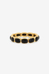 MOOD GOLD PLATE AND JET STRETCH BARCELET