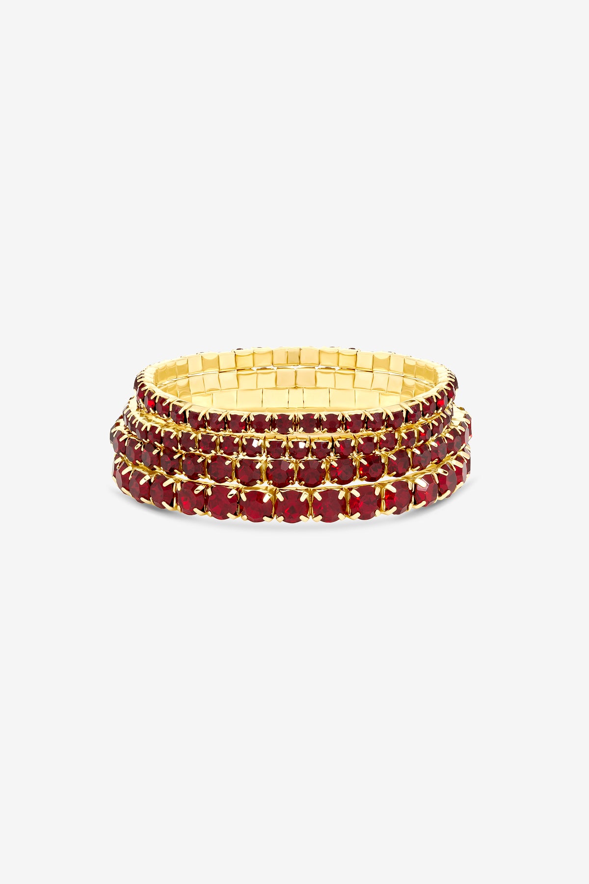 Mood Gold Ruby Multipack Stretch Bracelets - Pack of 4