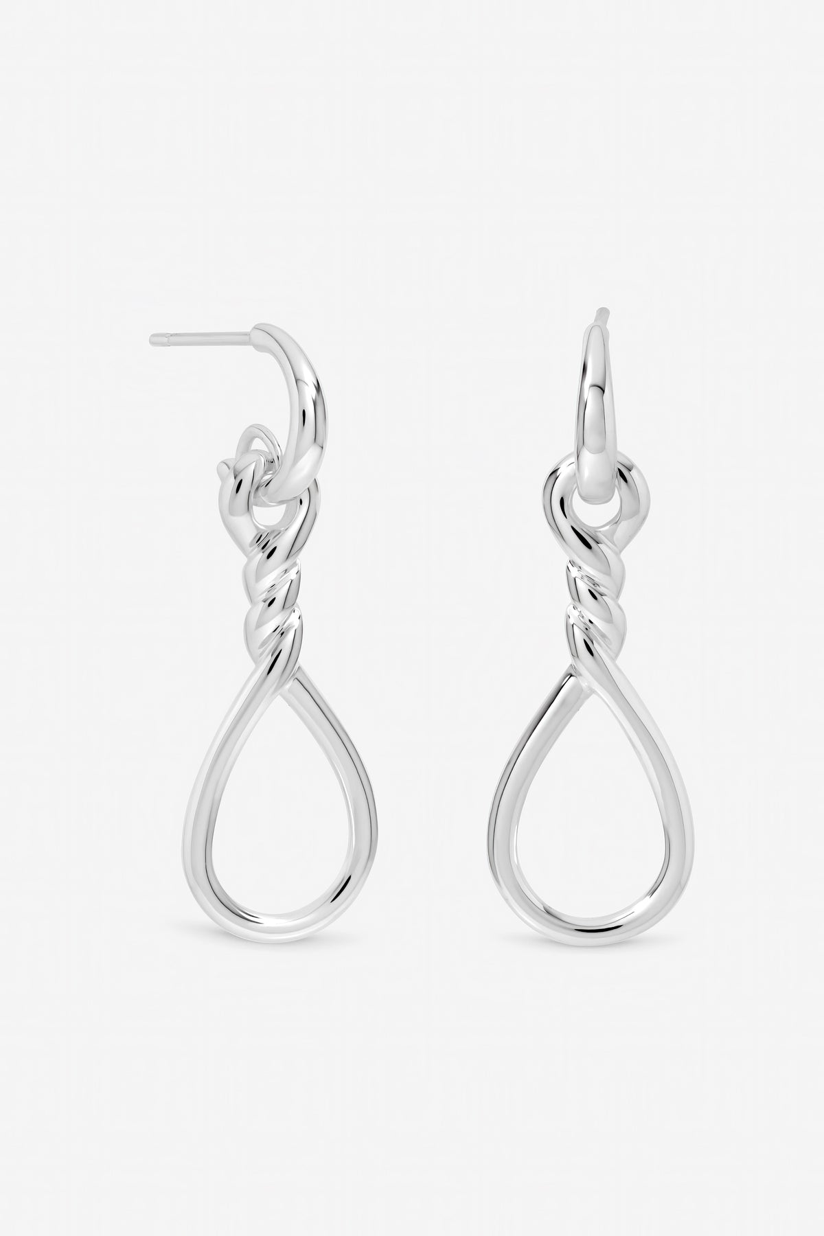 Inicio Sterling Silver Plated Polished Infinity Link Drop Earrings