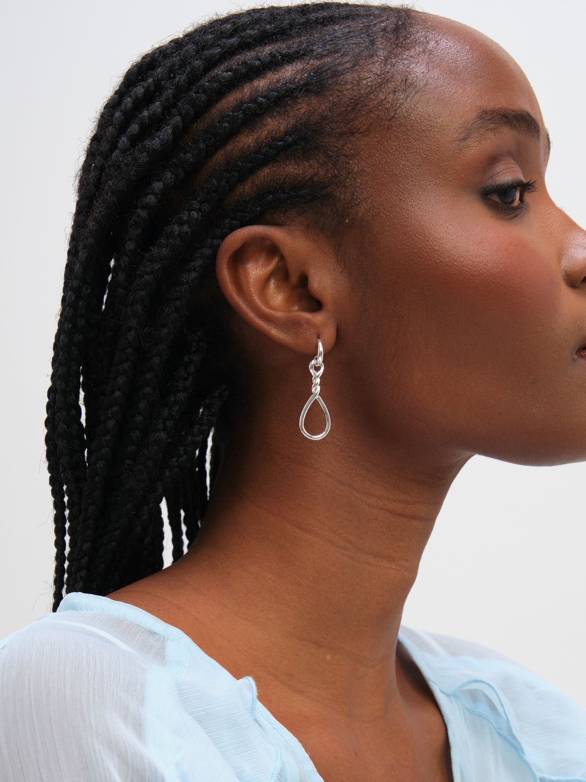 Inicio Sterling Silver Plated Polished Infinity Link Drop Earrings