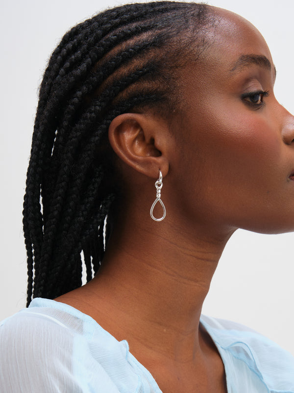 Inicio Sterling Silver Plated Polished Infinity Link Drop Earrings