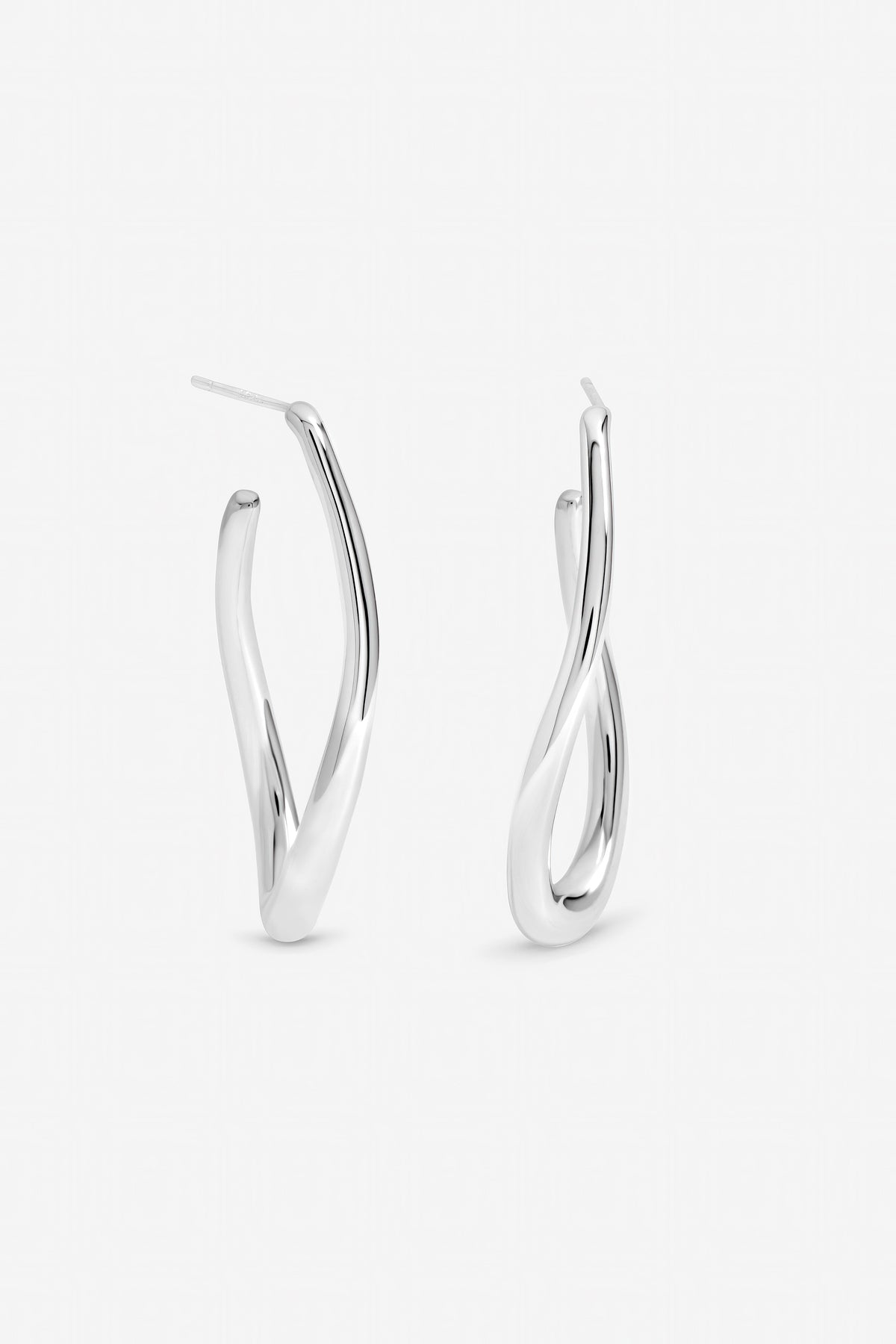 Inicio Sterling Silver Plated Large Organic Polished Hoops