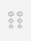 Inicio Sterling Silver Plated Graduated Cubic Zirconia Bezel Drop Earrings - Gift Pouch