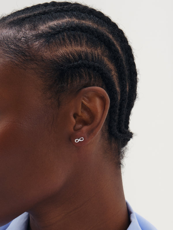 Simply Silver 925 Sterling Silver Mini Infinity Stud Earrings