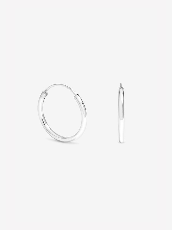 Simply Silver 925 Sterling Silver 40mm Sleeper Hoops