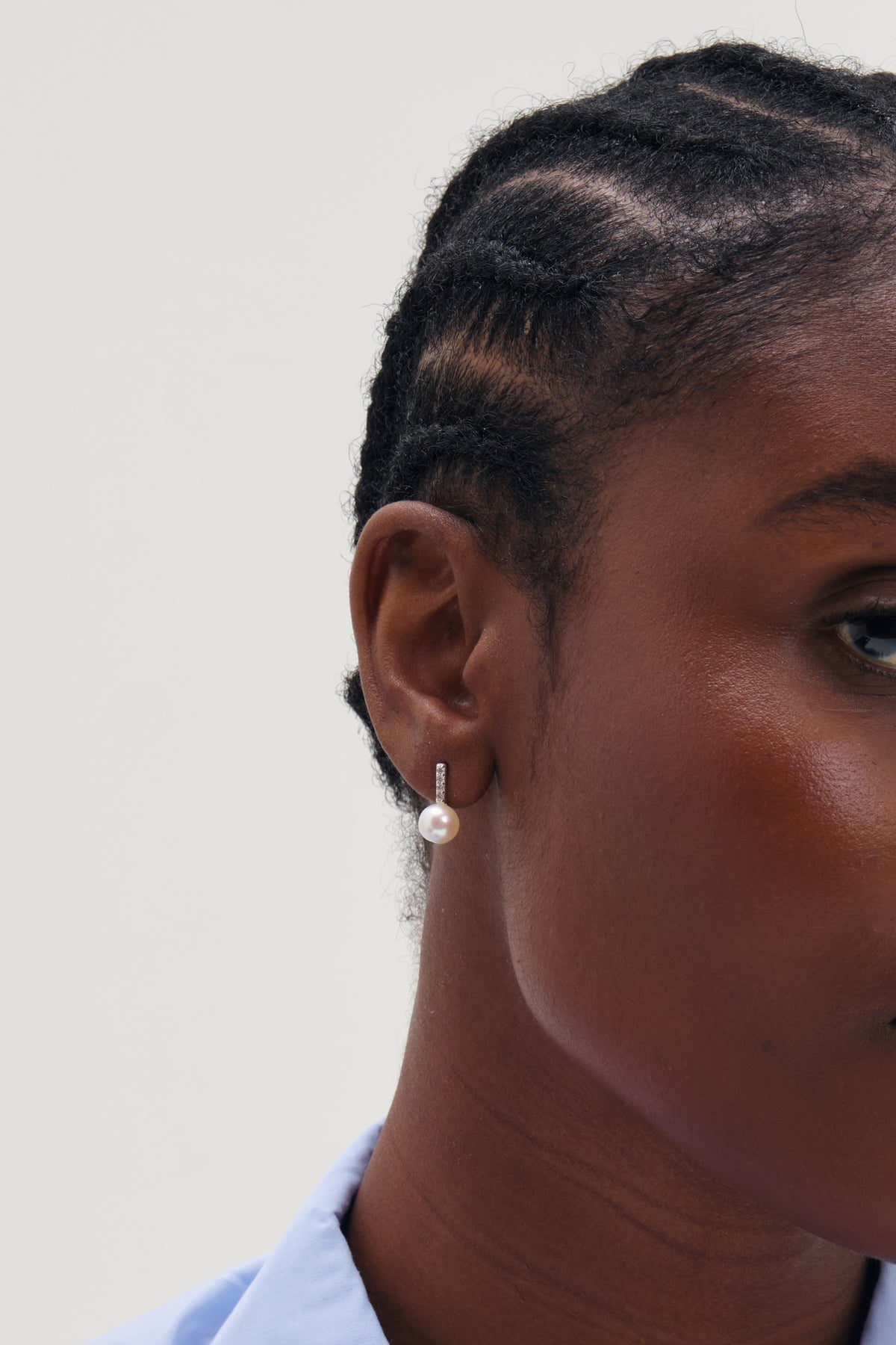 Freshwater Pearl Bar Stud Earrings