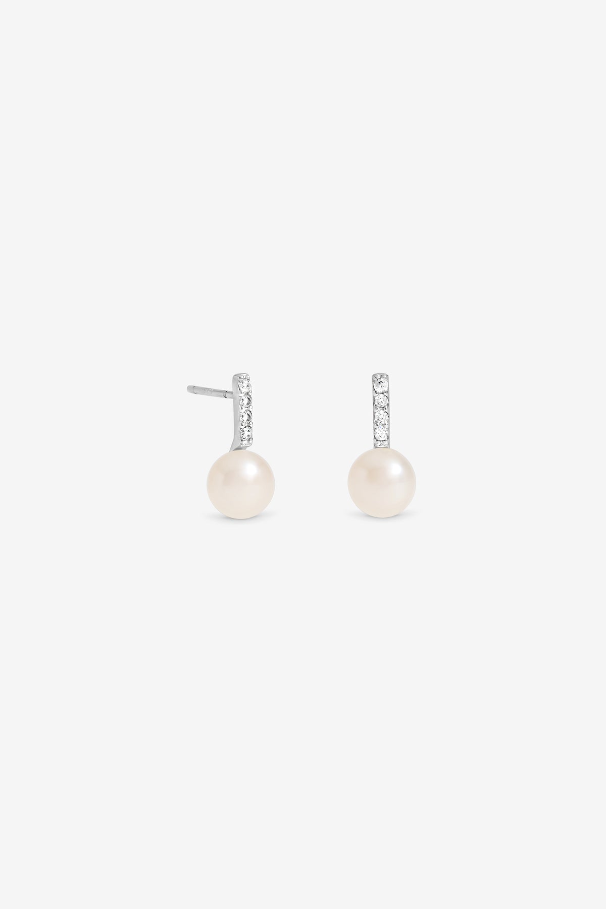 Freshwater Pearl Bar Stud Earrings