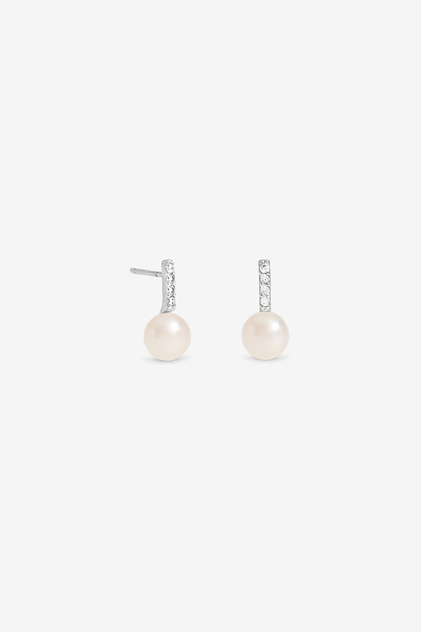 Freshwater Pearl Bar Stud Earrings