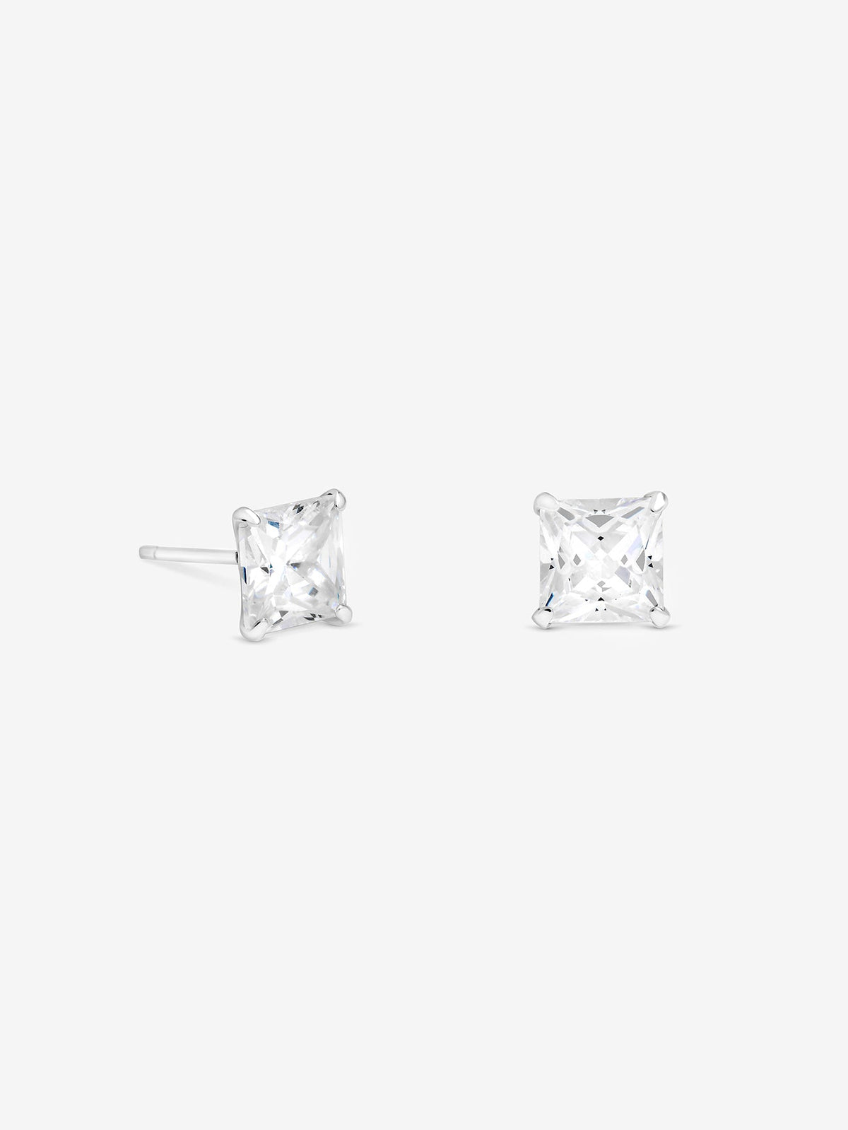 Simply Silver Sterling Silver 5mm Square Cubic Zirconia Stud Earrings