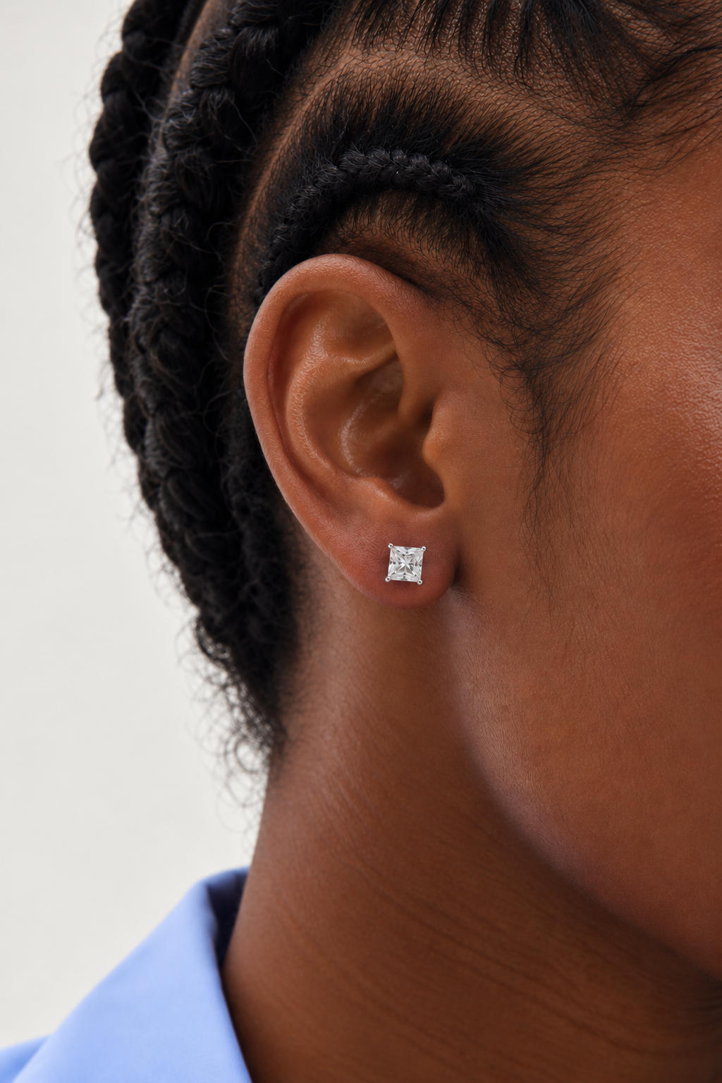 Simply Silver 925 Sterling Silver Princess Cut Studs 5mm