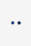 Brilliant Round Sapphire Clara Halo Stud