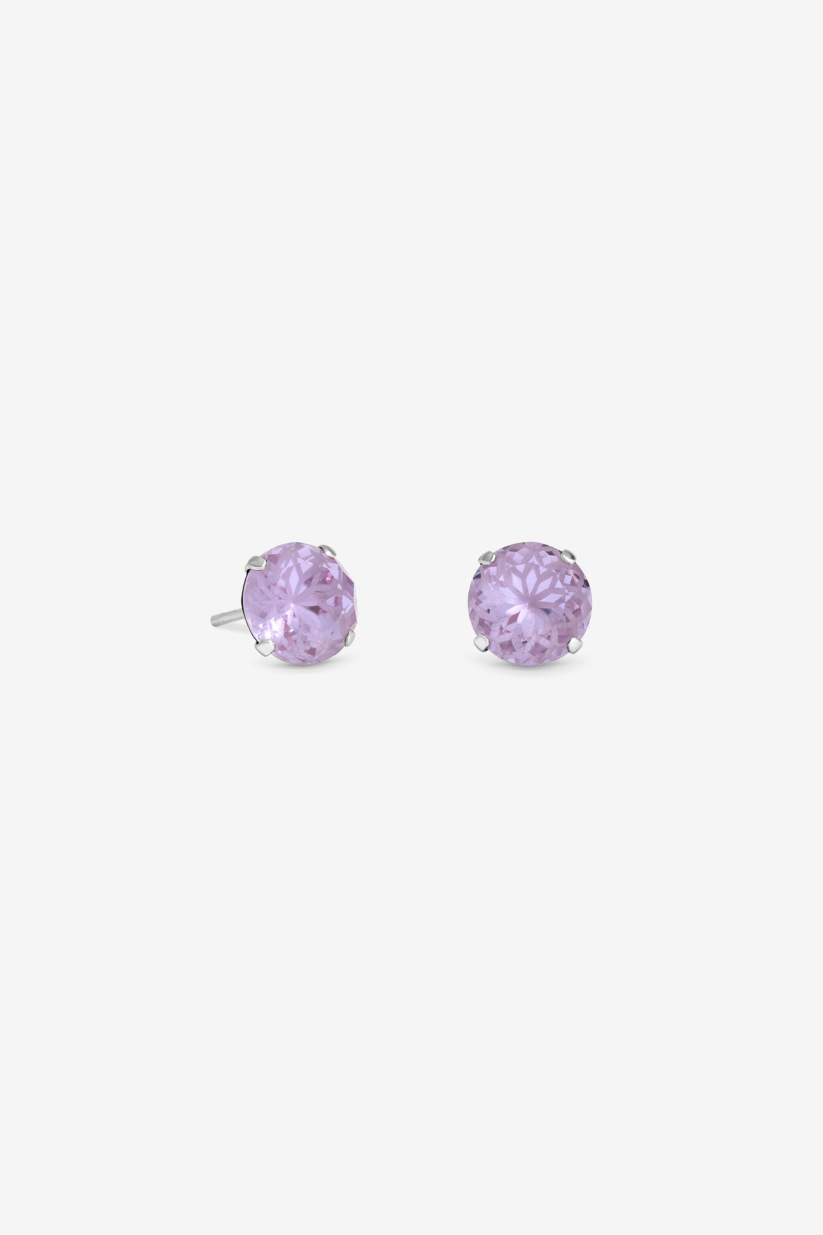 Simply Silver 925 Sterling Silver Lavender Stud Earrings