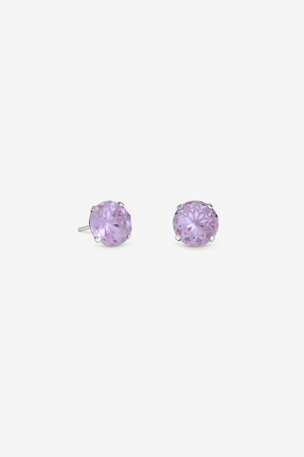 Simply Silver 925 Sterling Silver Lavender Stud Earrings