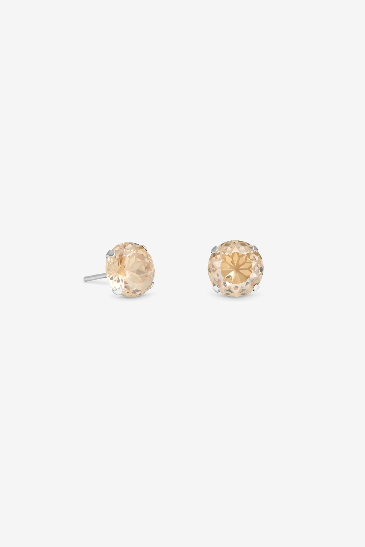 Simply Silver 925 Sterling Silver Champagne Stud Earrings