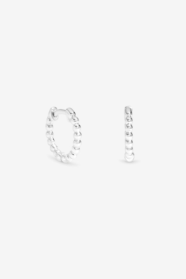 Simply Silver 925 Sterling Silver Bubble Huggie Hoop Earrings