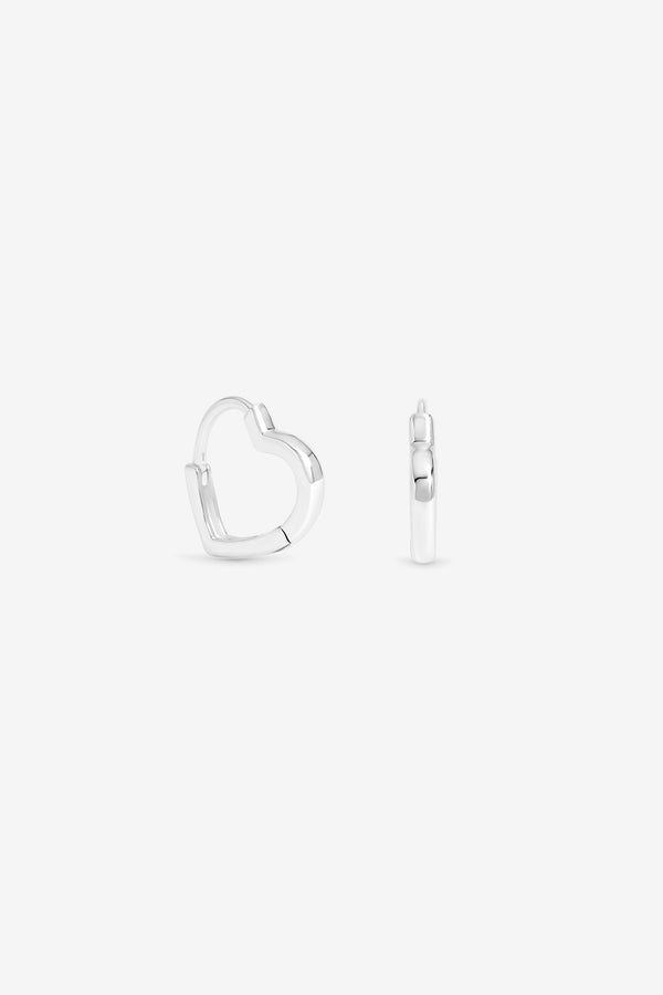 Simply Silver 925 Sterling Silver Heart Hoop Earrings